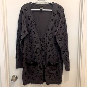 🎵 Torrid Hello Kitty Music Notes Button Up Cardigan Sweater • Sz 2X